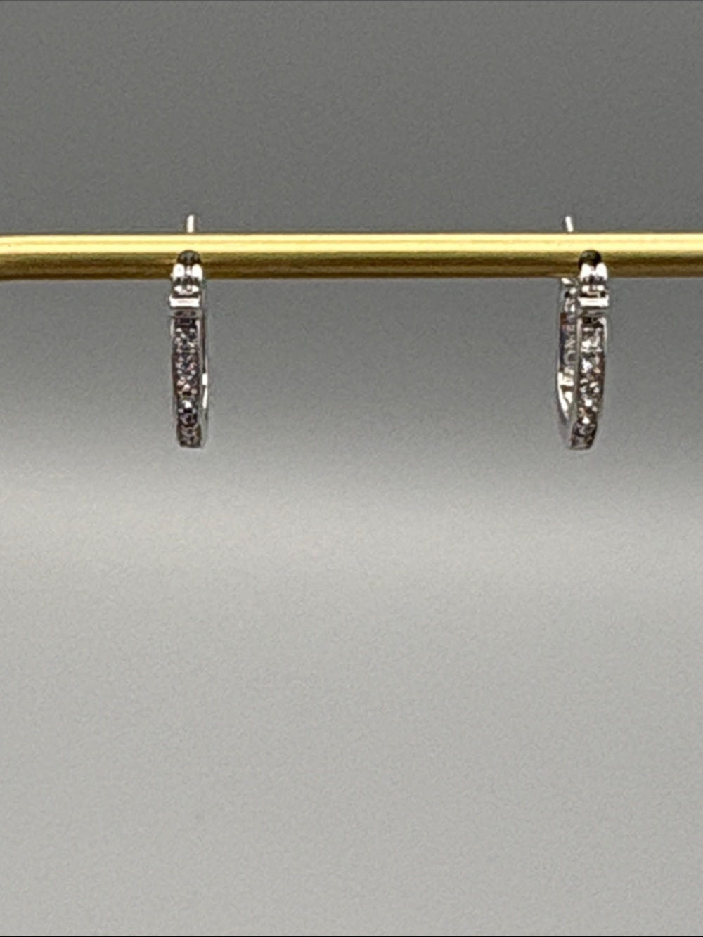 Coach Silver Crystal Pavé Huggie Earrings